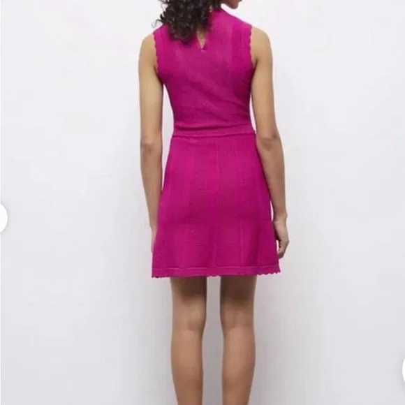 The Kooples Vibrant Pink Sleeveless Mini Dress - Picture 2 of 7